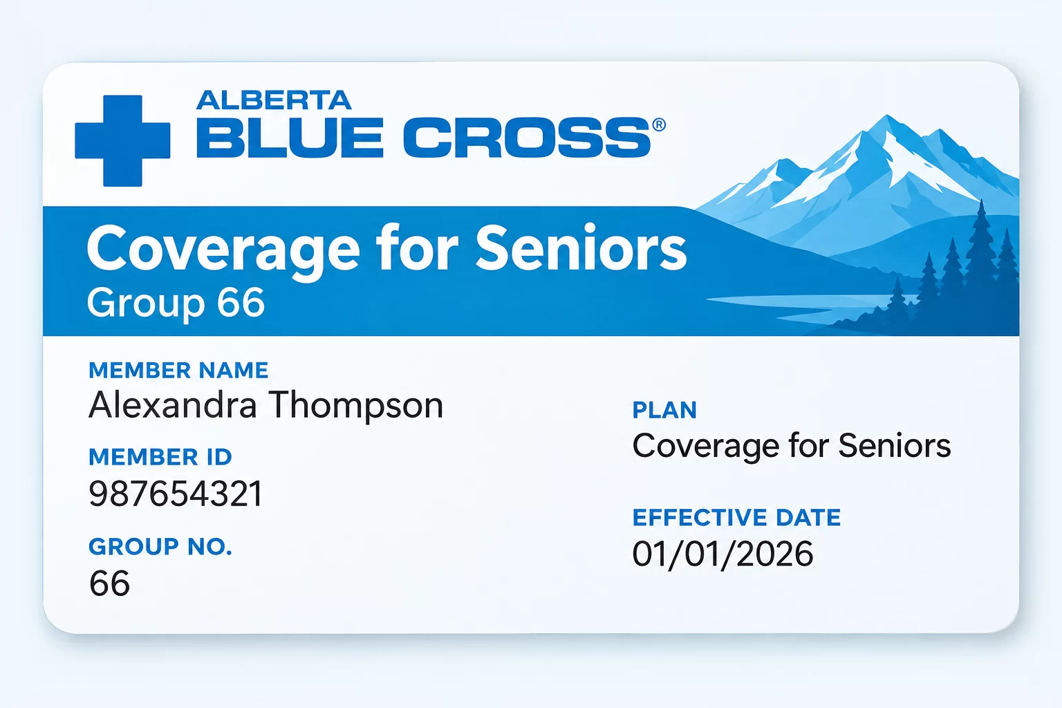 Sample Alberta Blue Cross Coverage for Seniors